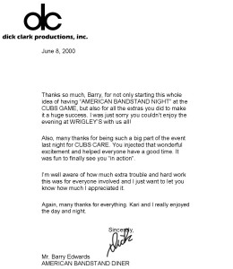 Dick Clark's Letter To Barry Edwards